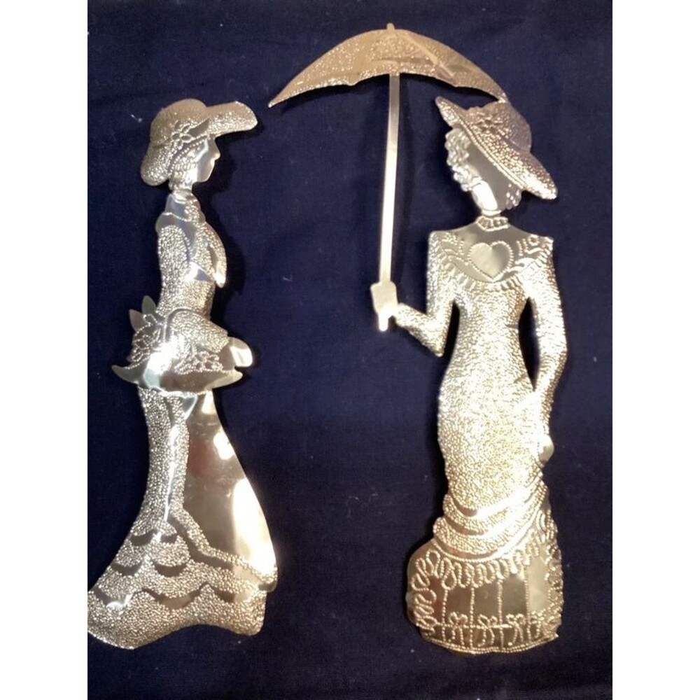 Vintage Home Interiors Homco Victorian Lady Wall Plaques 1970s Lightweight Metal